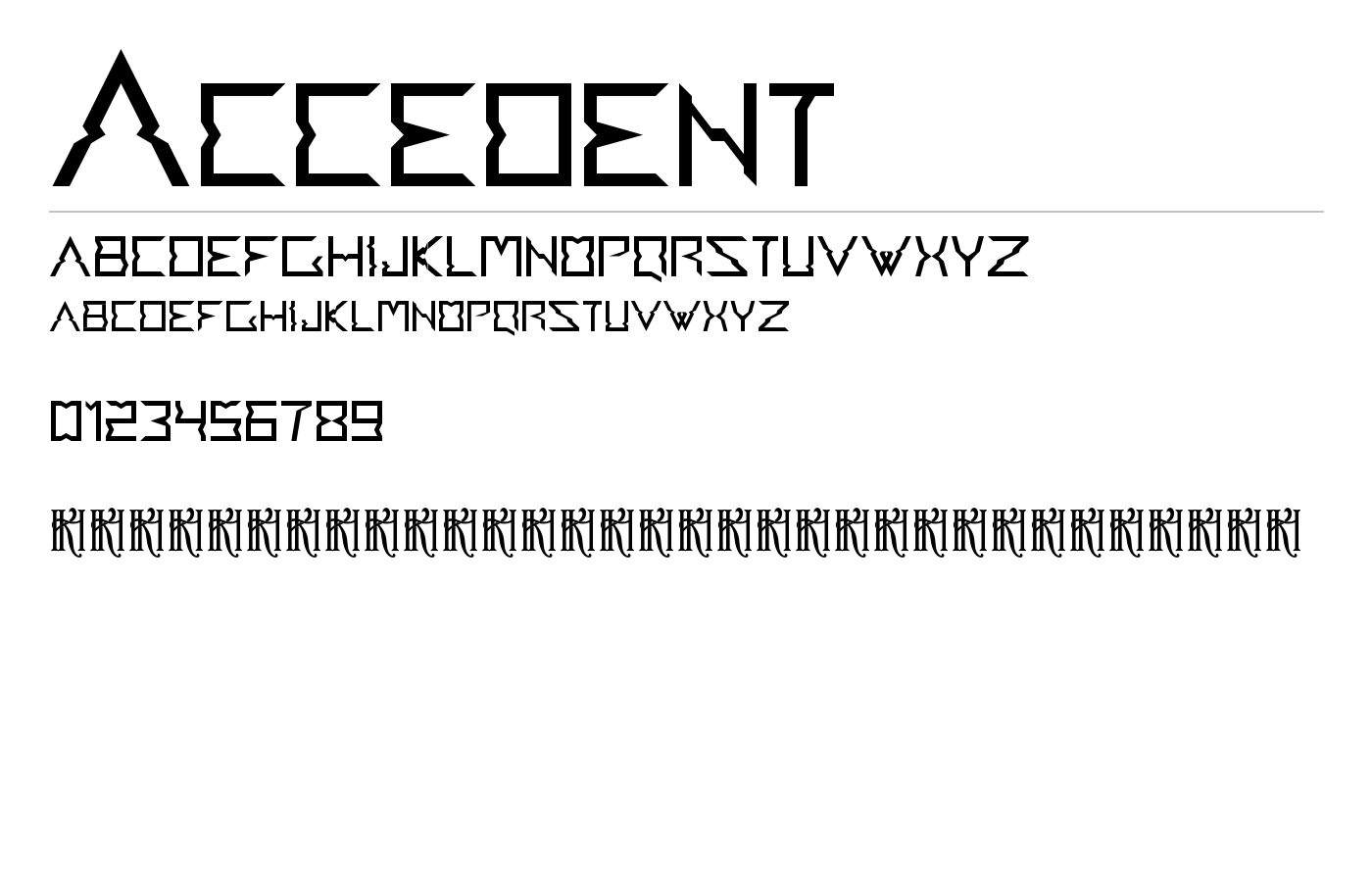 Accedent Font preview