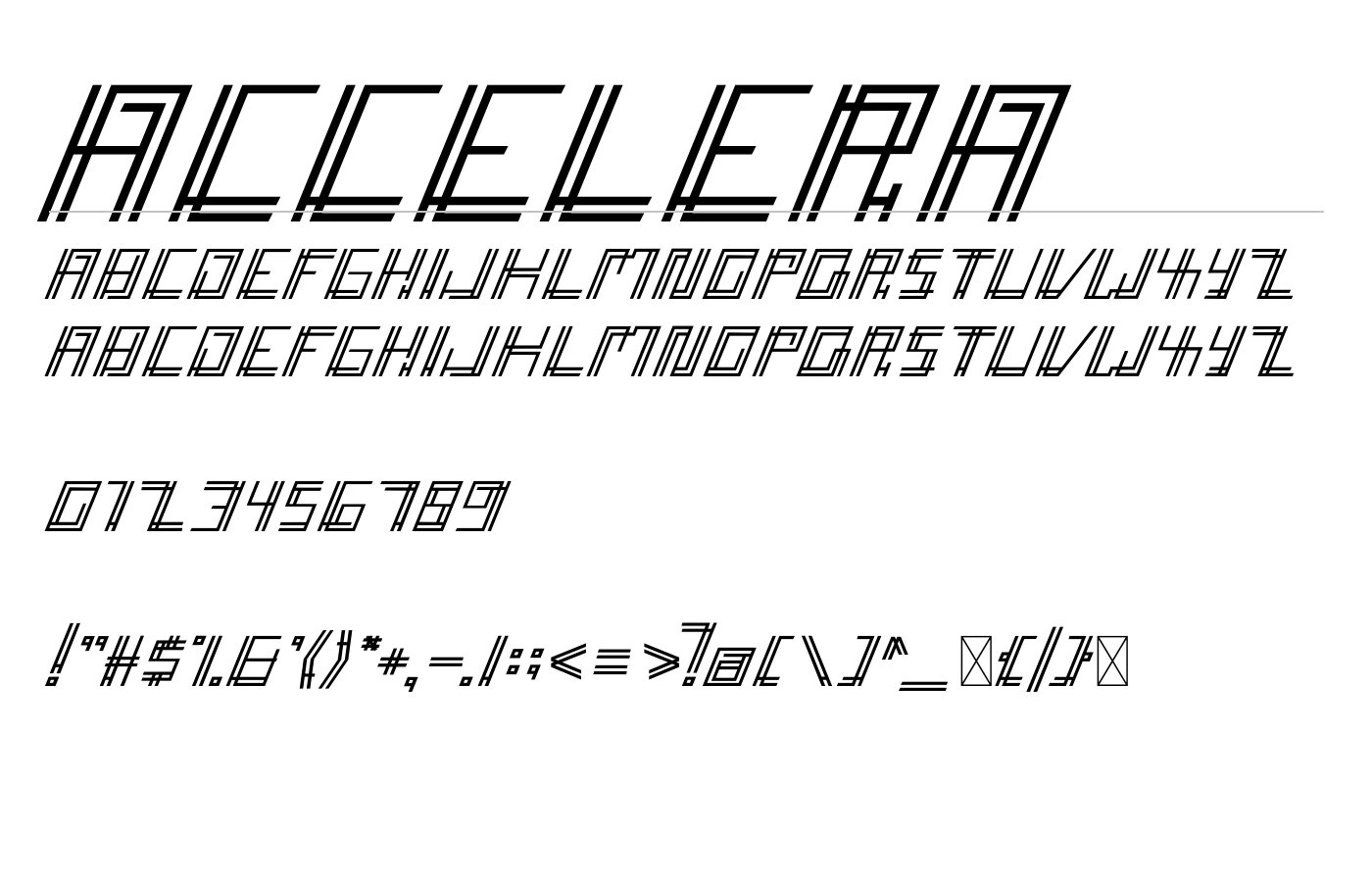 Accelera Font preview