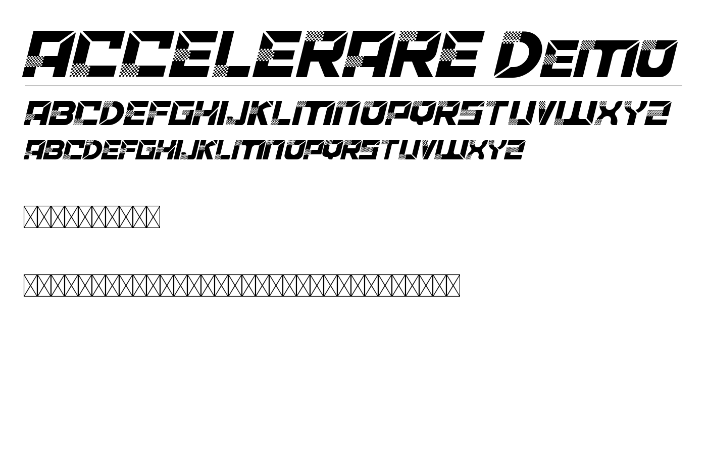ACCELERARE Demo Font preview