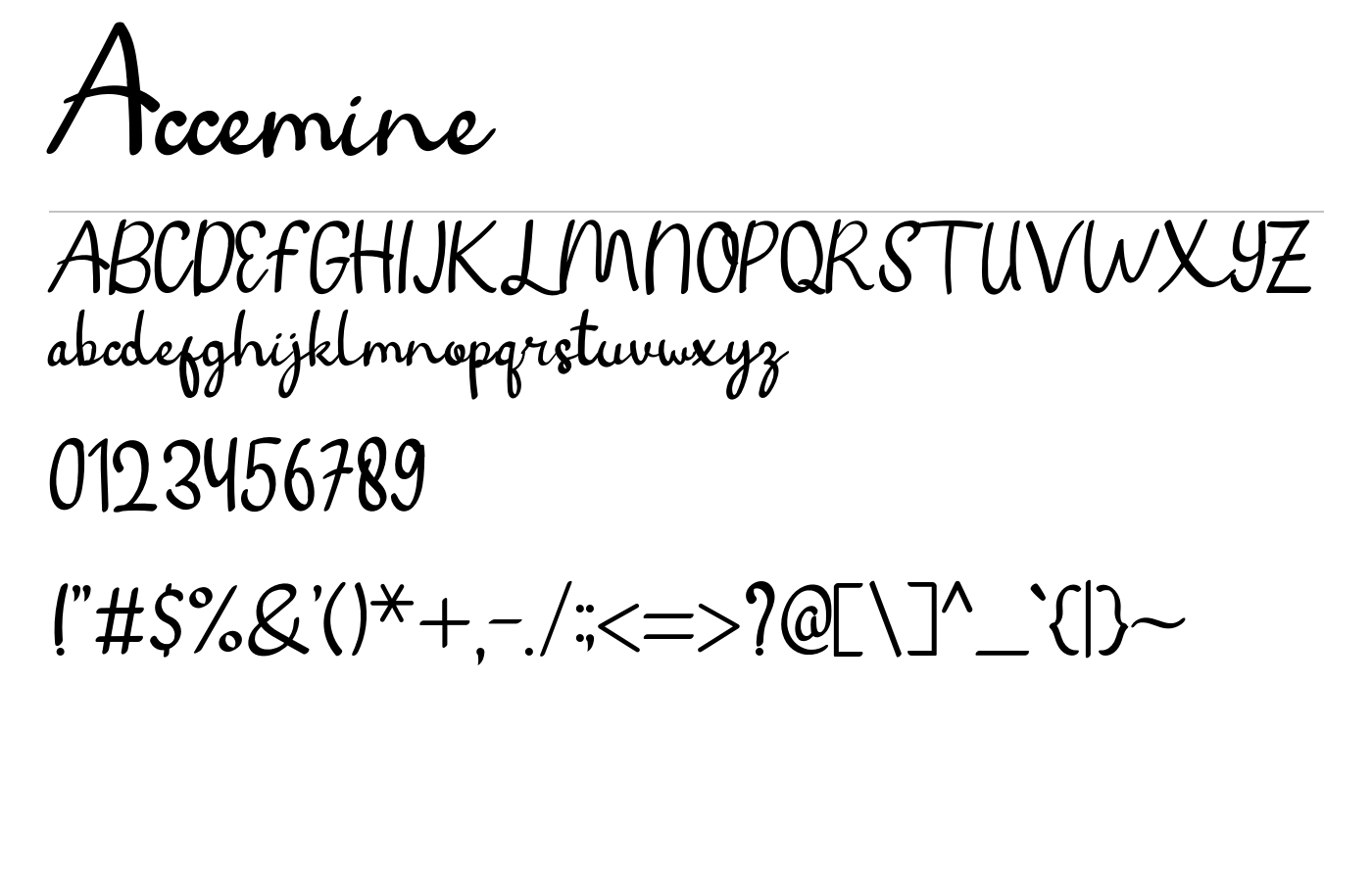 Accemine Font preview