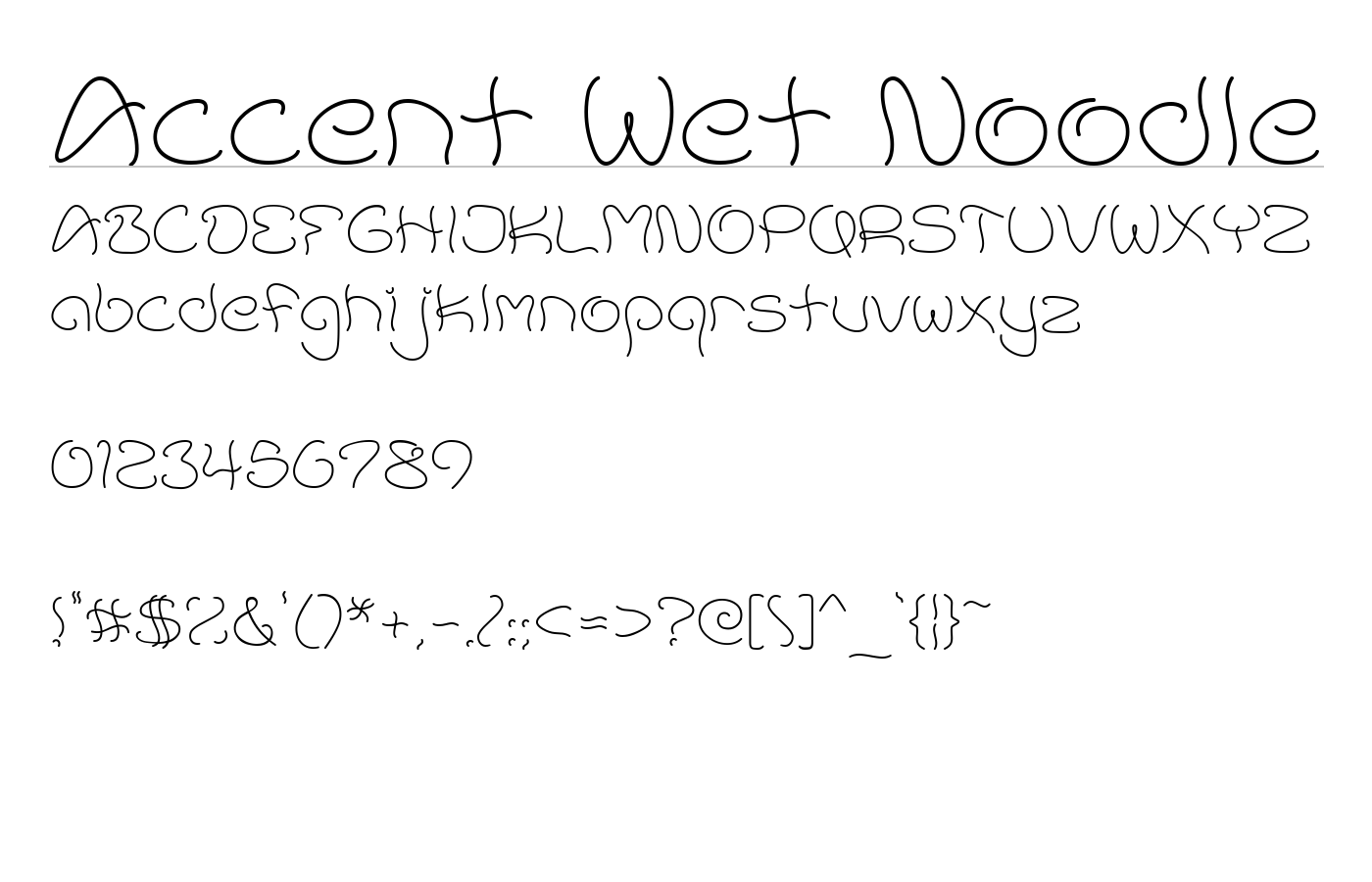 Accent Wet Noodle Font preview