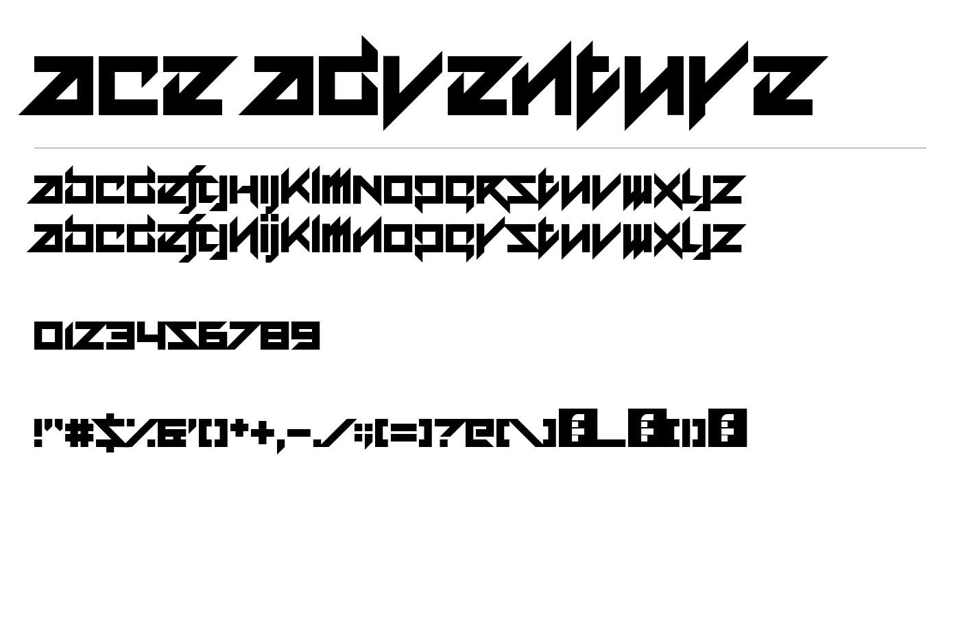 Ace Adventure Font preview