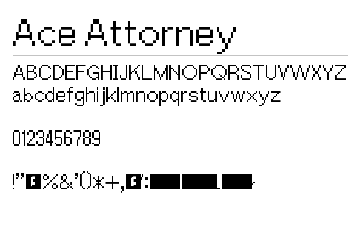 Ace Attorney Font preview