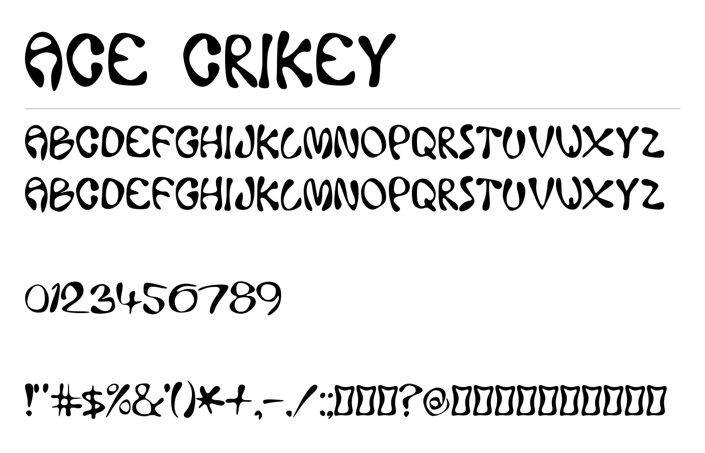 Ace Crikey Font preview