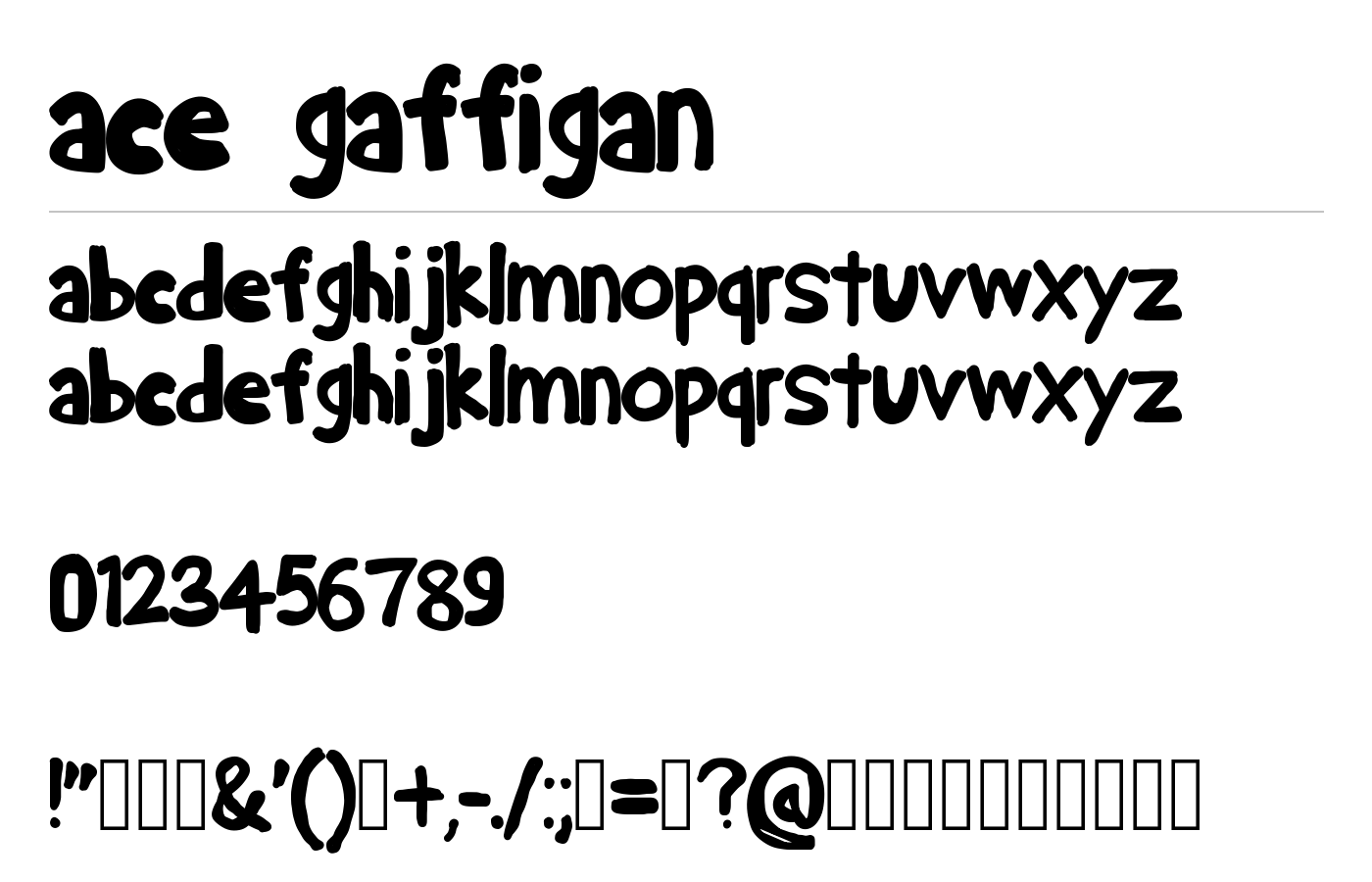 ace gaffigan Font preview