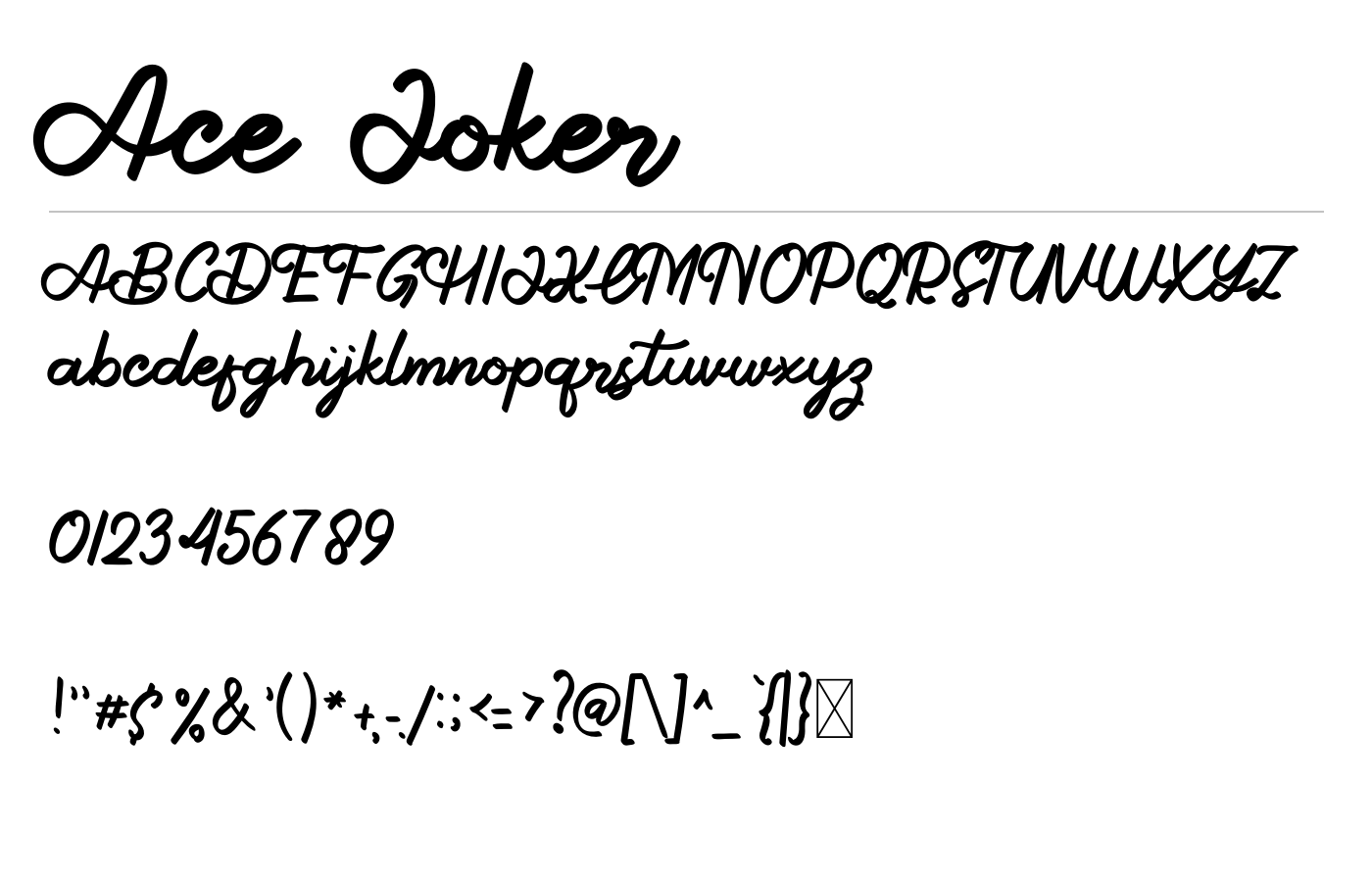 Ace Joker Font preview