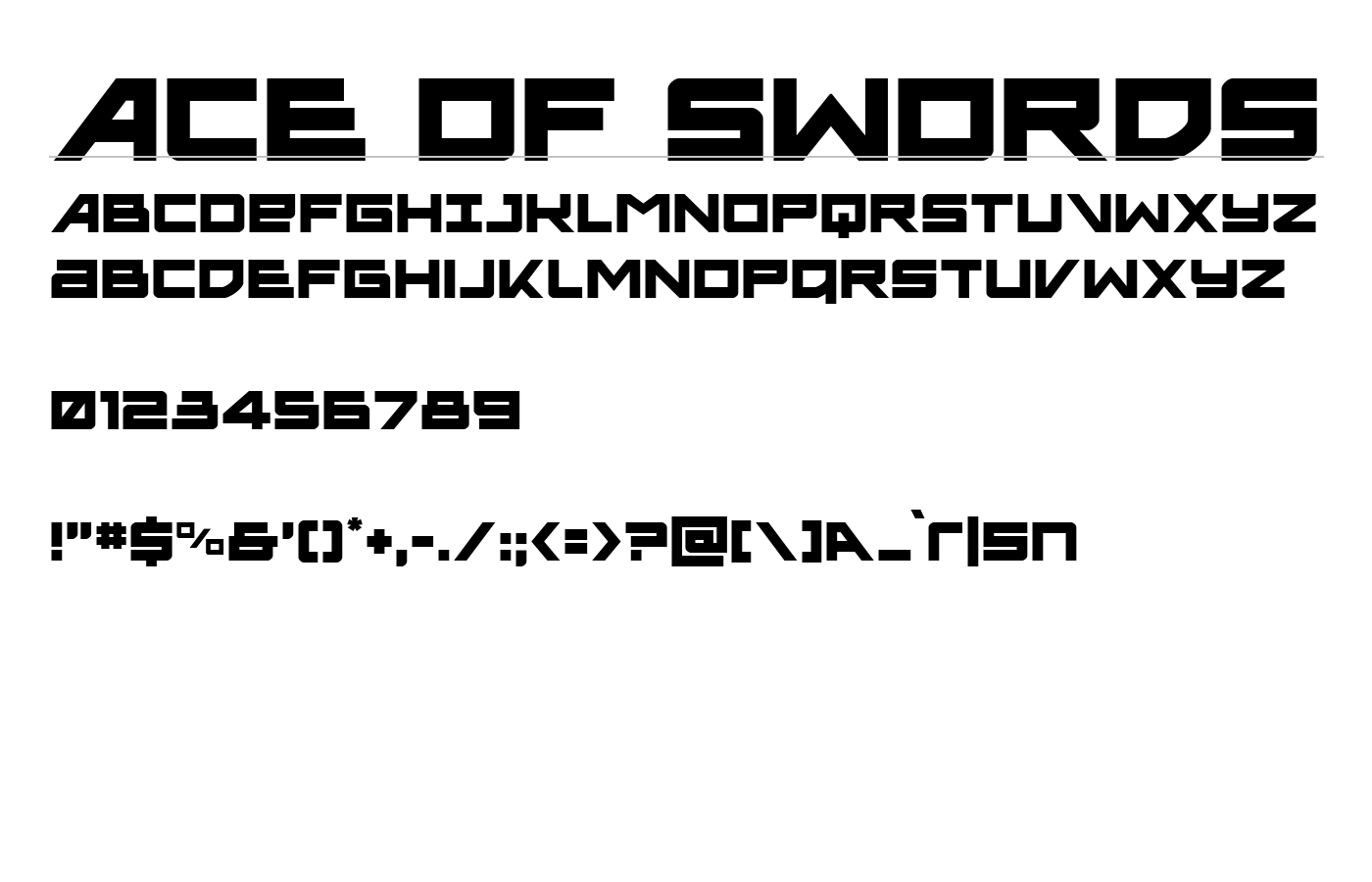 Ace of Swords Font preview