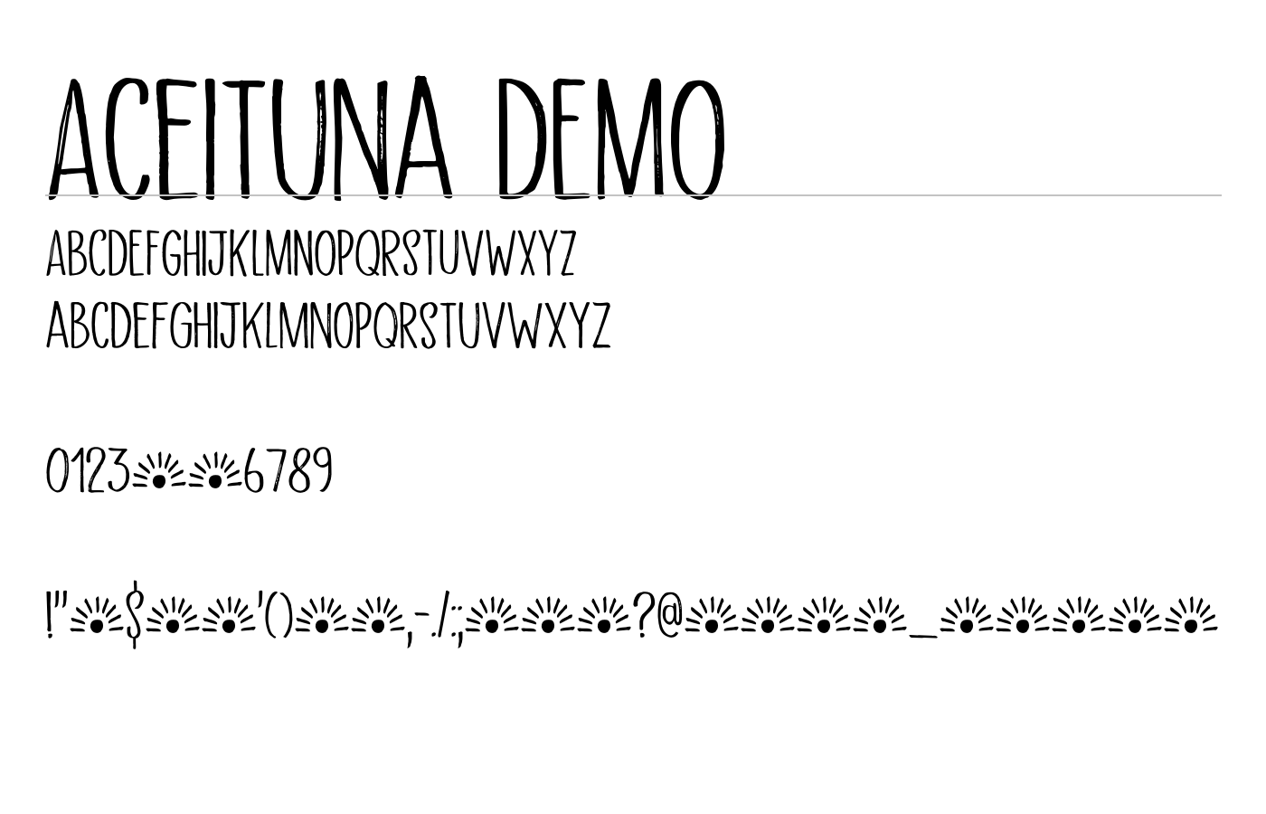 Aceituna DEMO Font preview