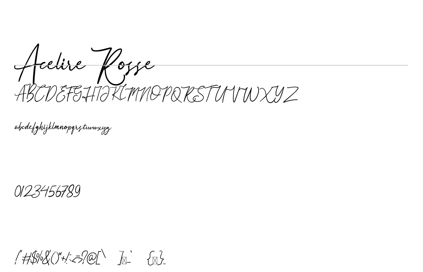 Acelire Rosse Font preview
