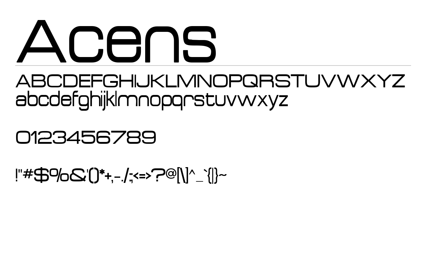 Acens Font preview