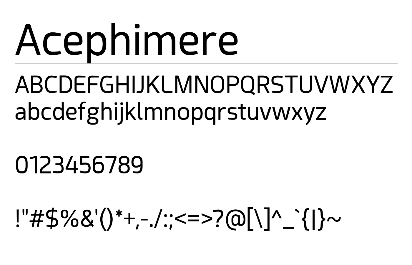 Acephimere Font preview
