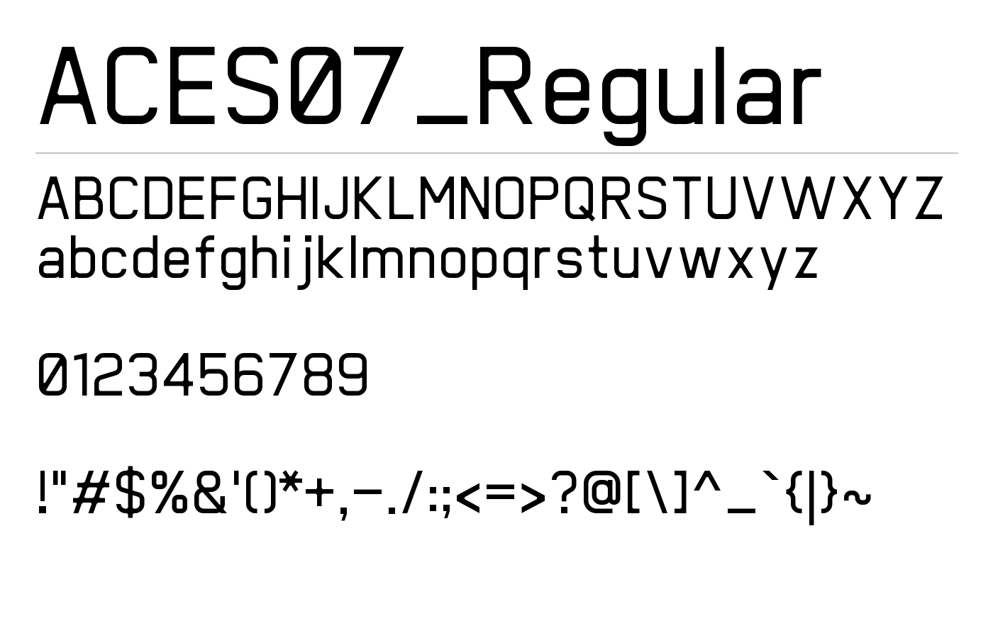 ACES07_Regular Font preview