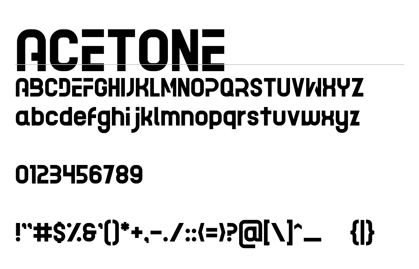 ACETONE Font preview