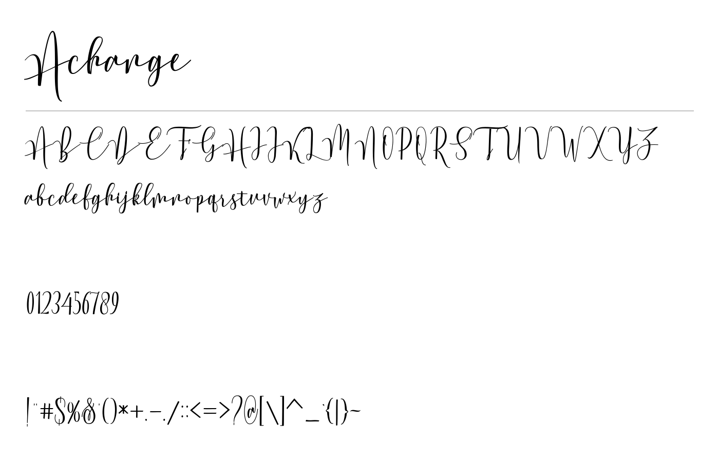 Achange Font preview