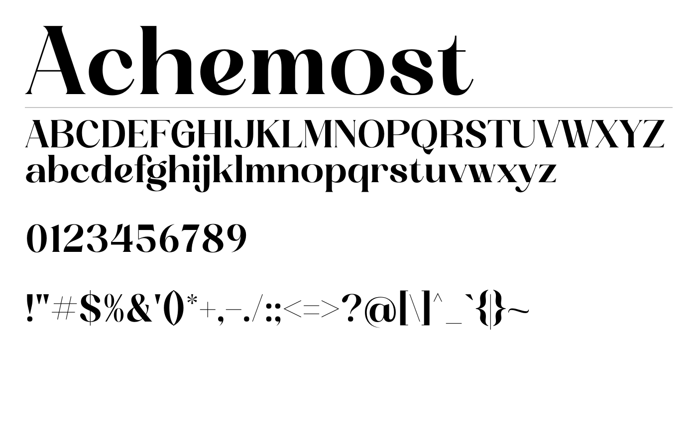 Achemost Font preview