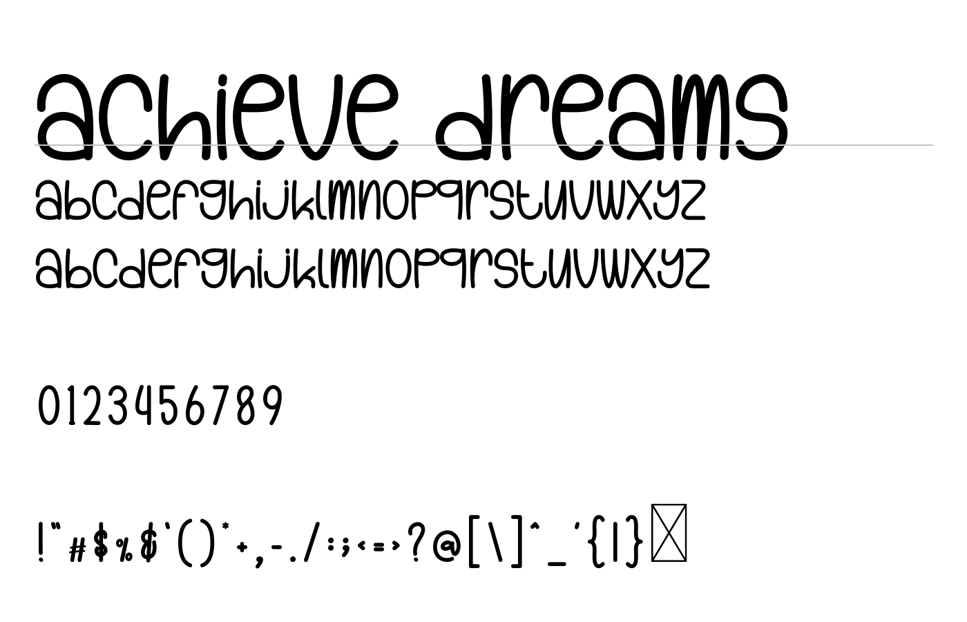 Achieve Dreams Font preview
