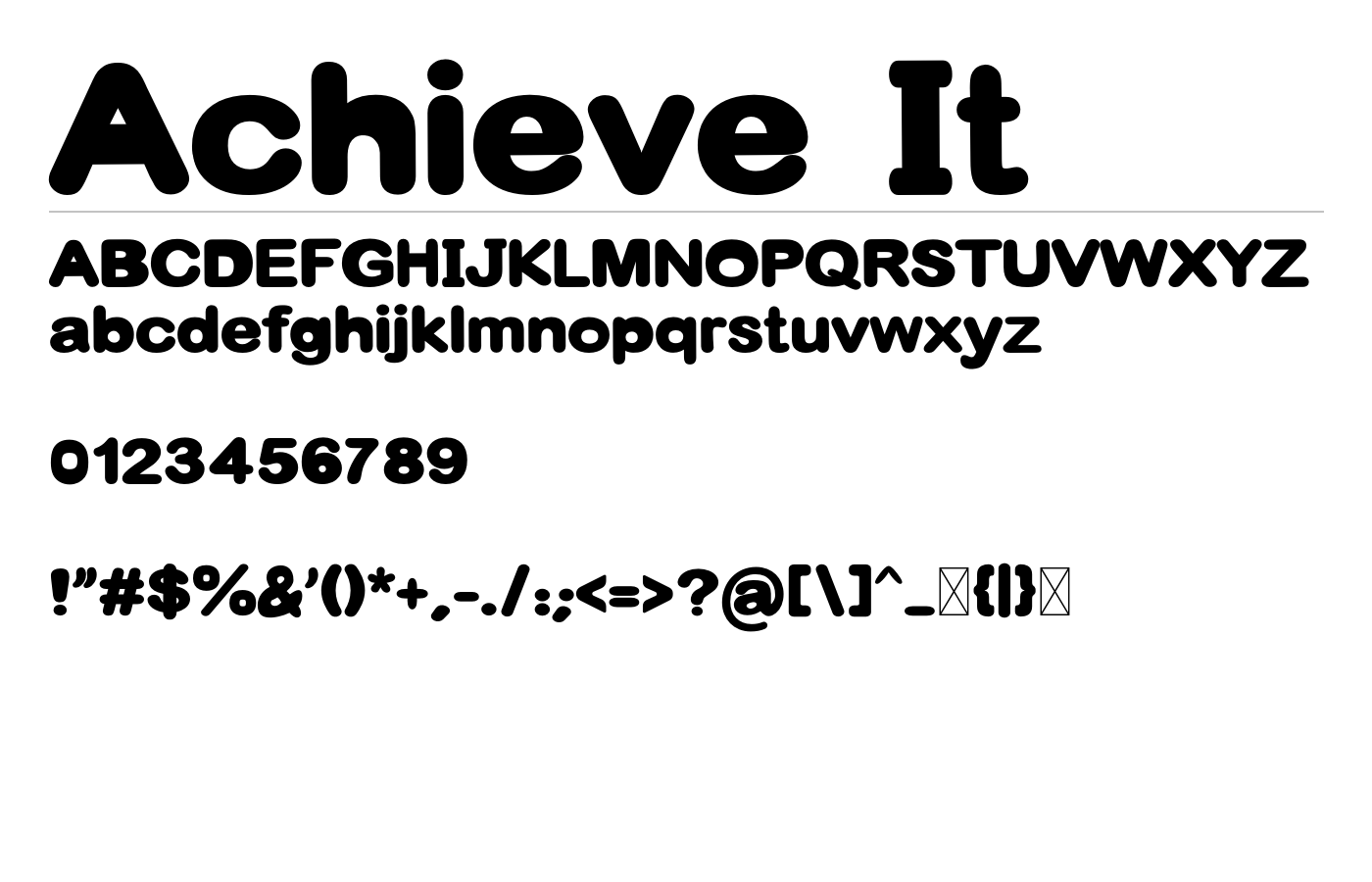 Achieve It Font preview