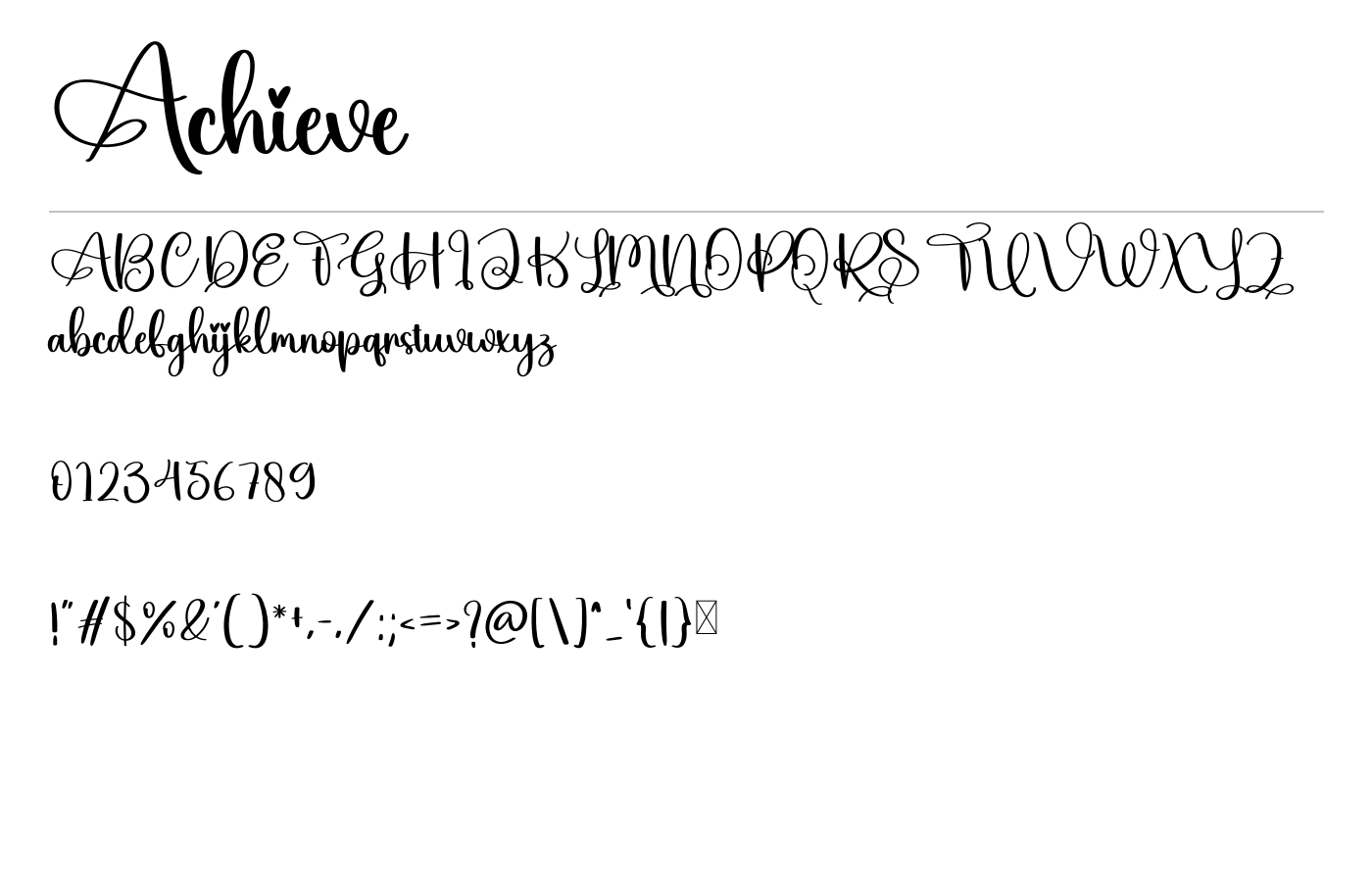 Achieve Font preview