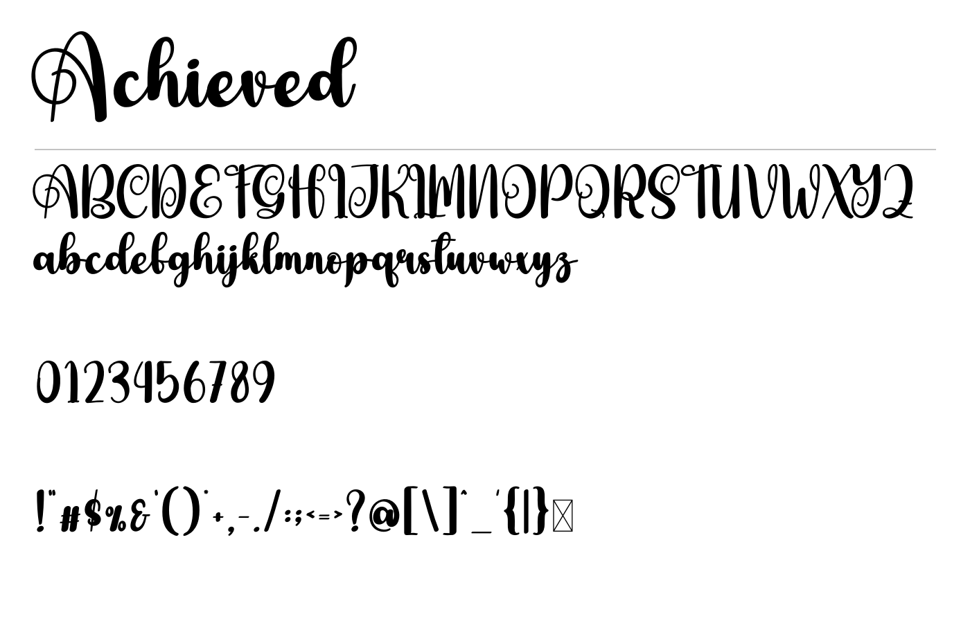 Achieved Font preview