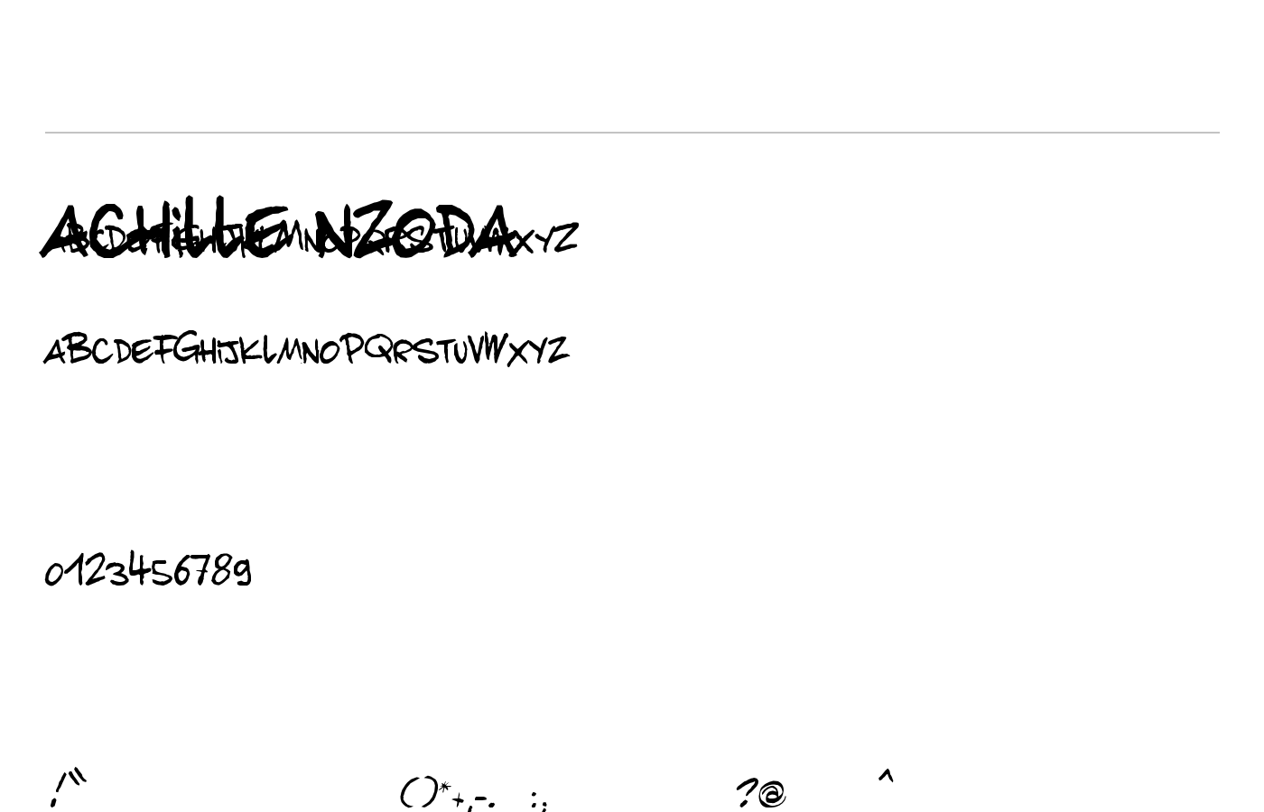 achille nzoda Font preview