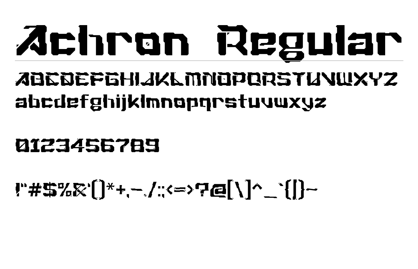 Achron Regular Font preview