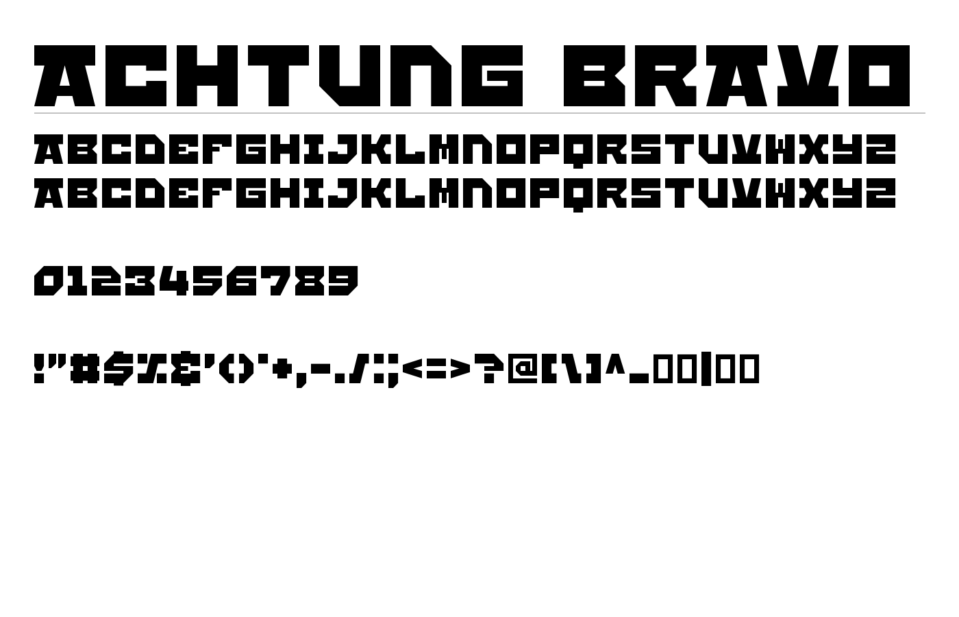 Achtung Bravo Font preview