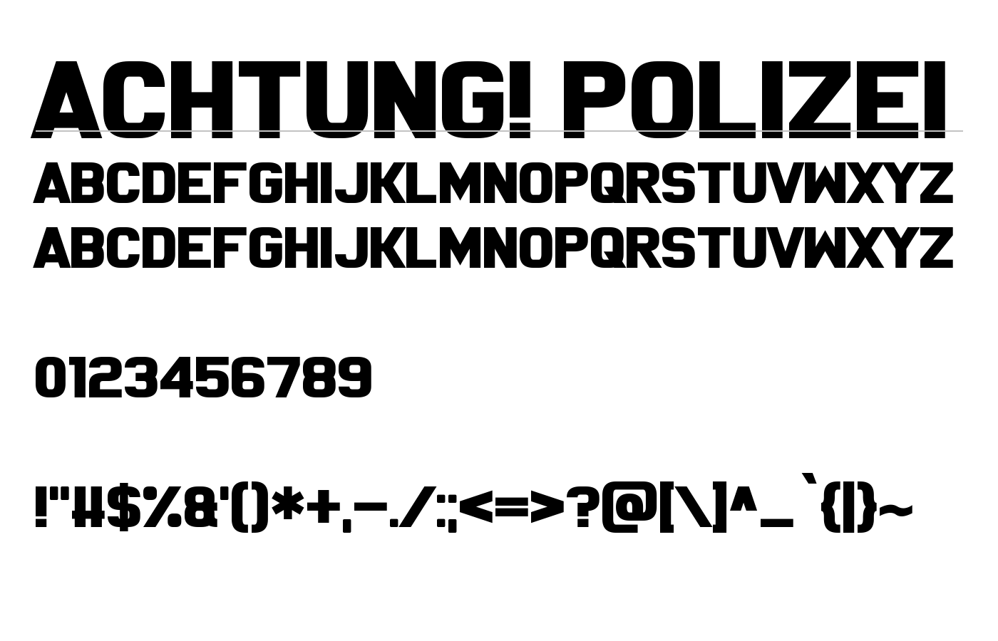 Achtung! Polizei Font preview