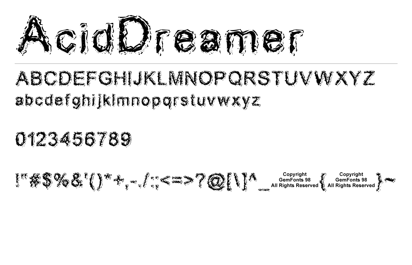 AcidDreamer Font preview