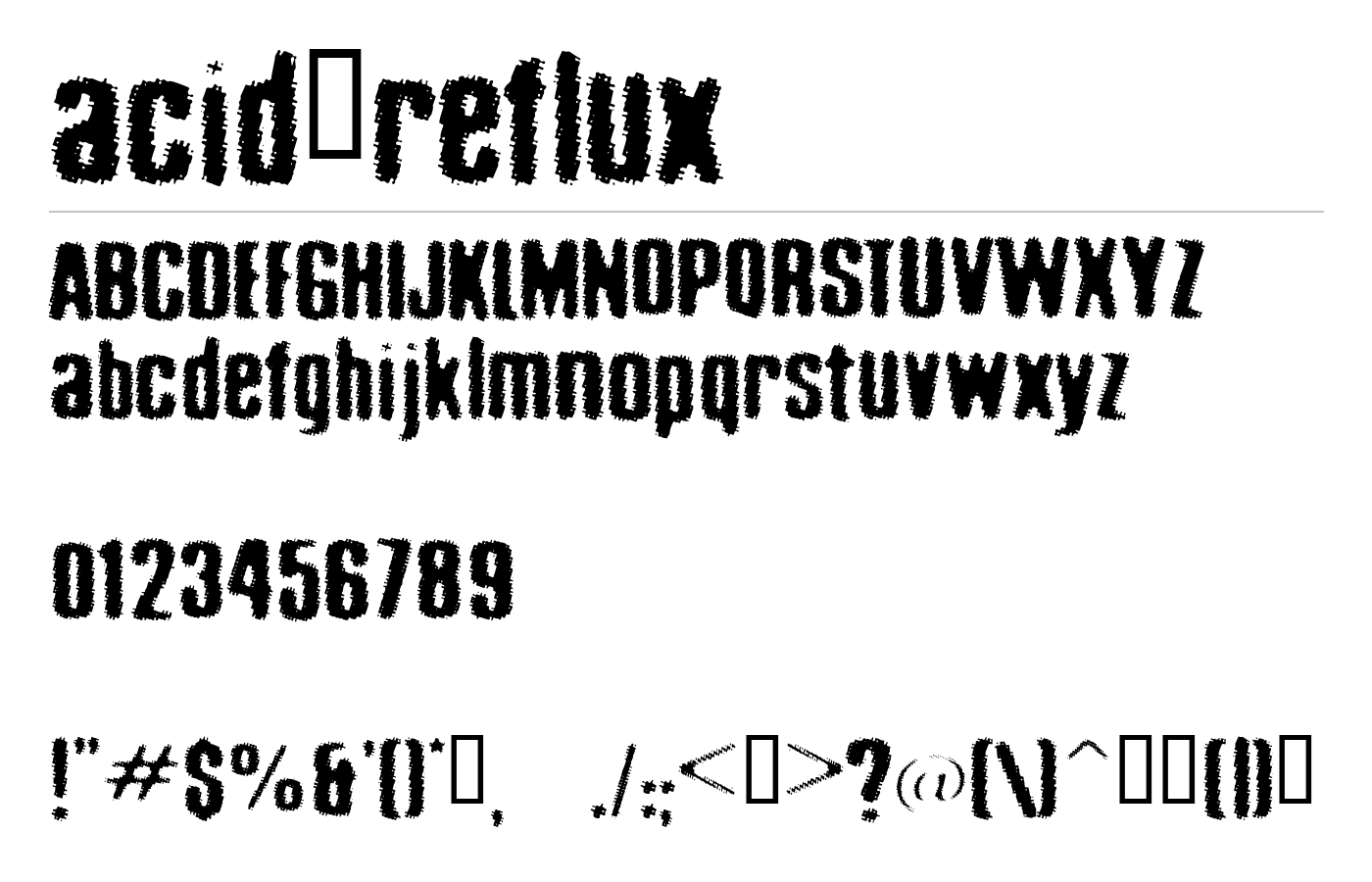 acid_reflux Font preview