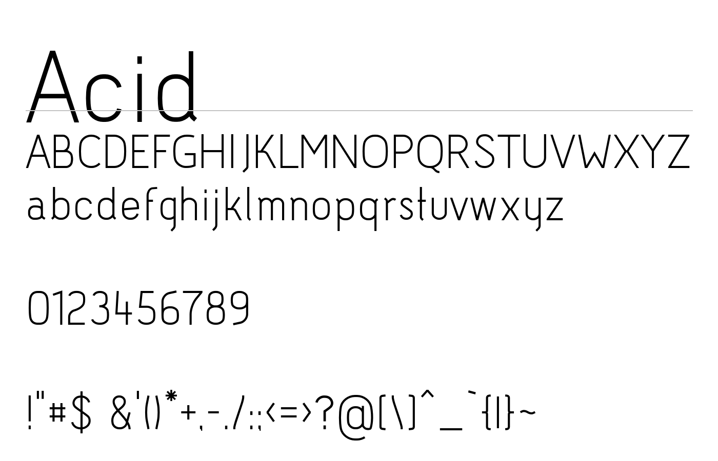 Acid Font preview