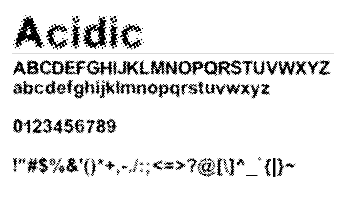 Acidic Font preview
