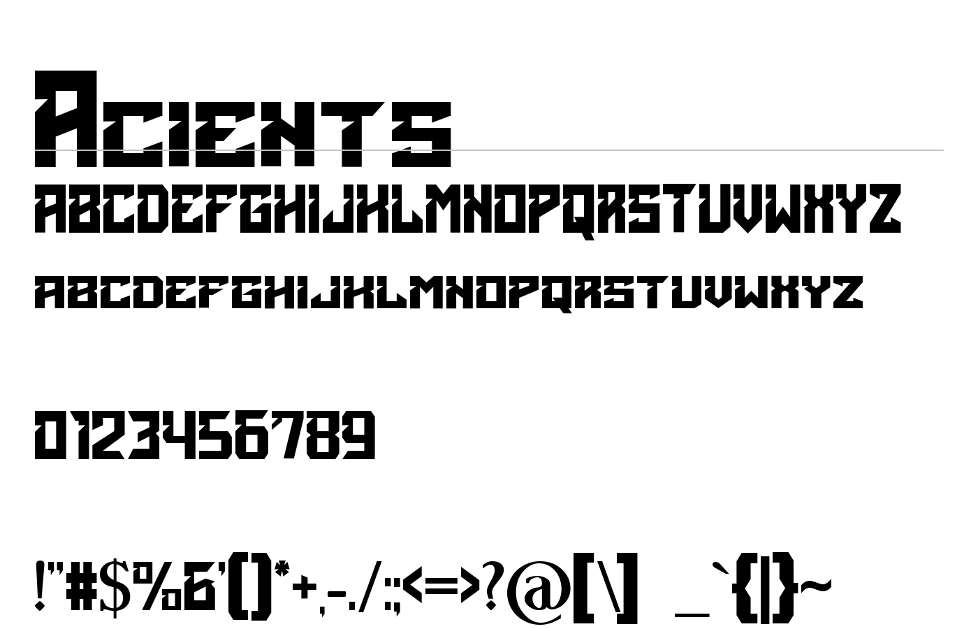 Acients Font preview