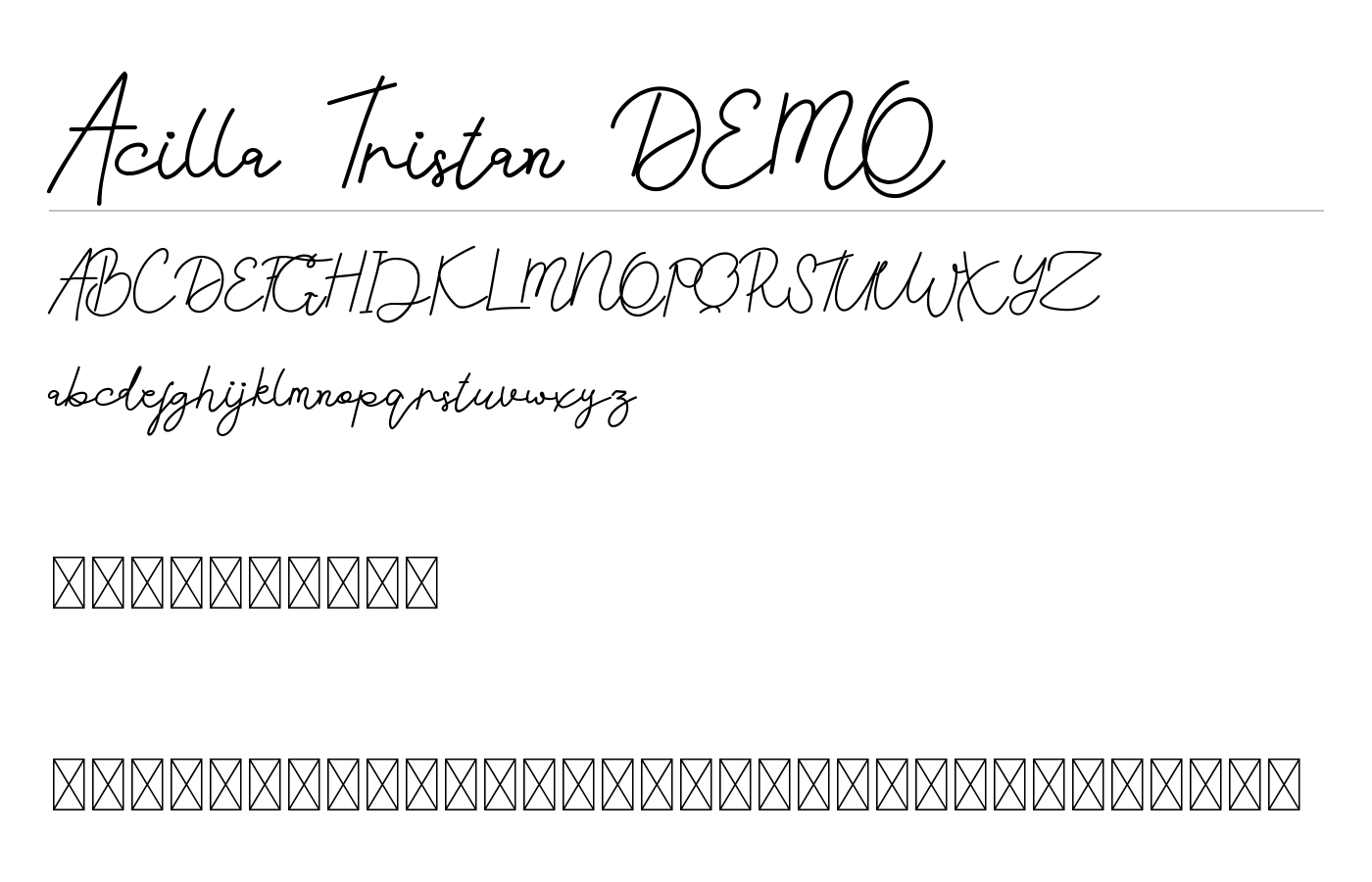 Acilla Tristan DEMO Font preview
