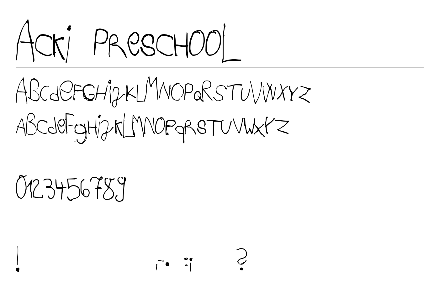 Acki Preschool Font preview
