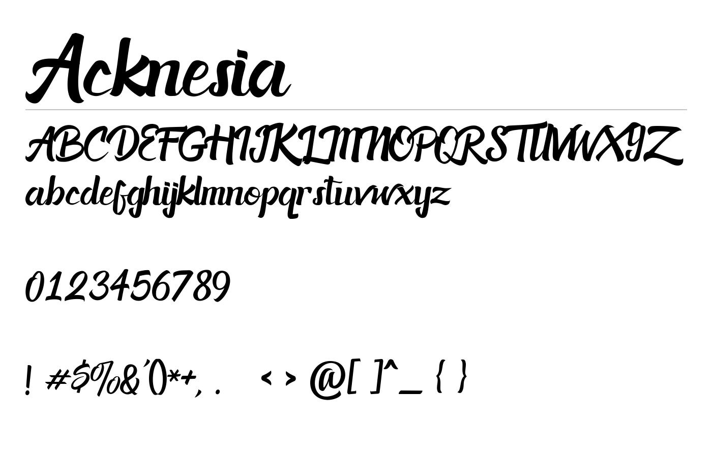 Acknesia Font preview