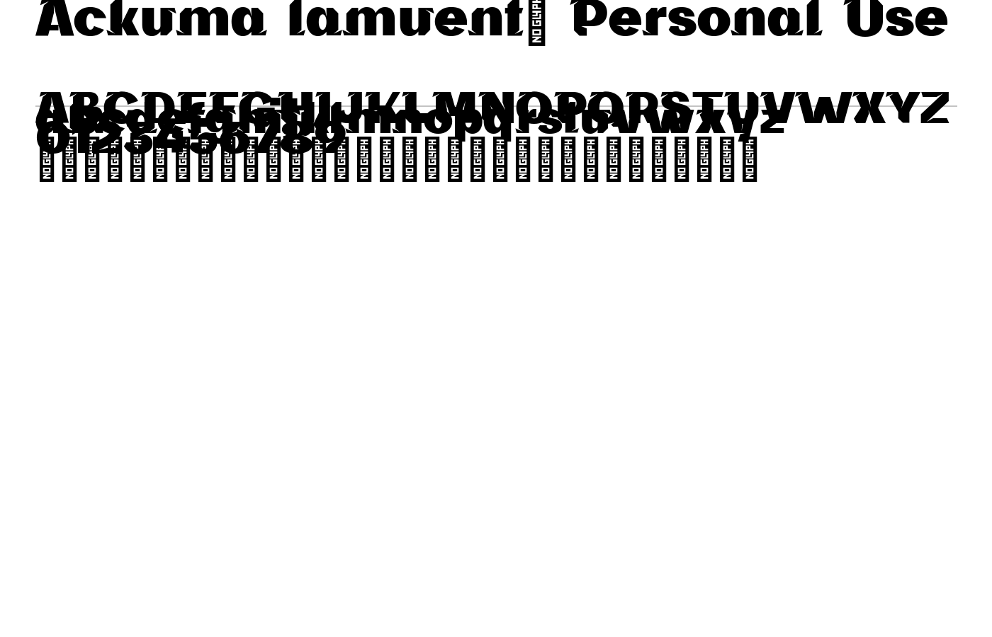 Ackuma lamuenté Personal Use Font preview
