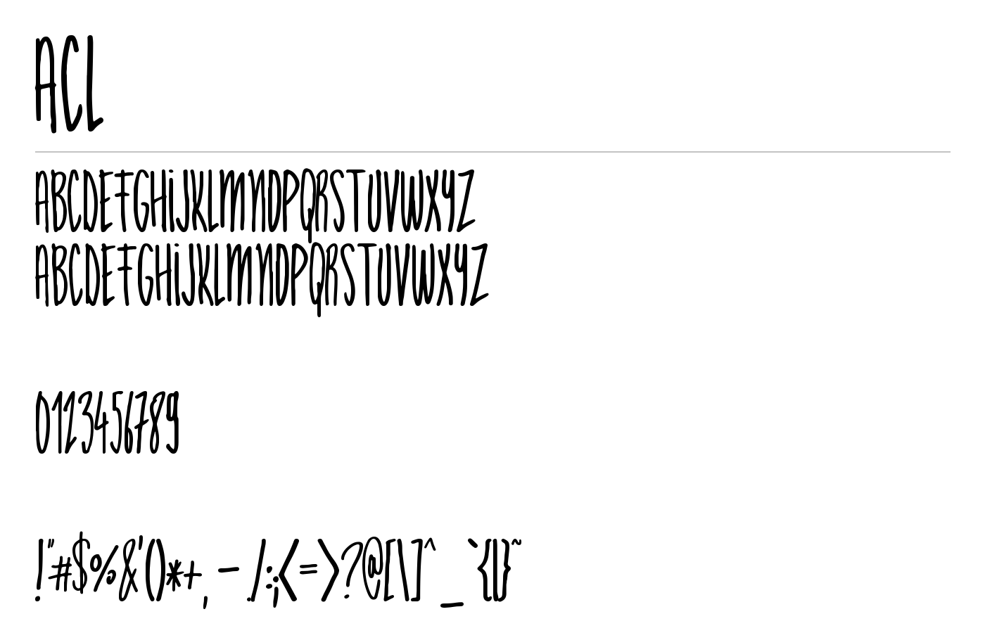 Acl Font preview