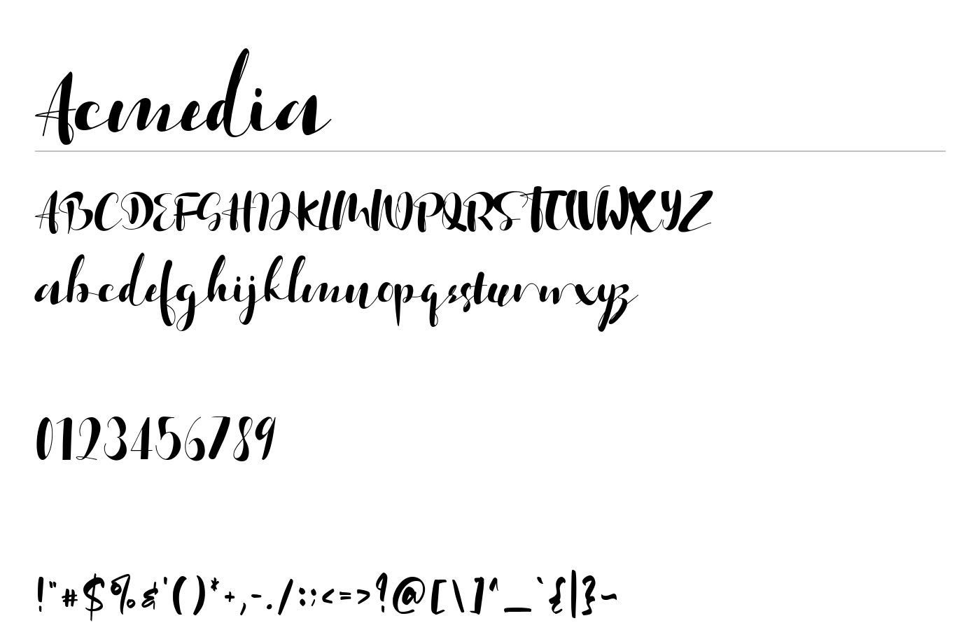 Acmedia Font preview
