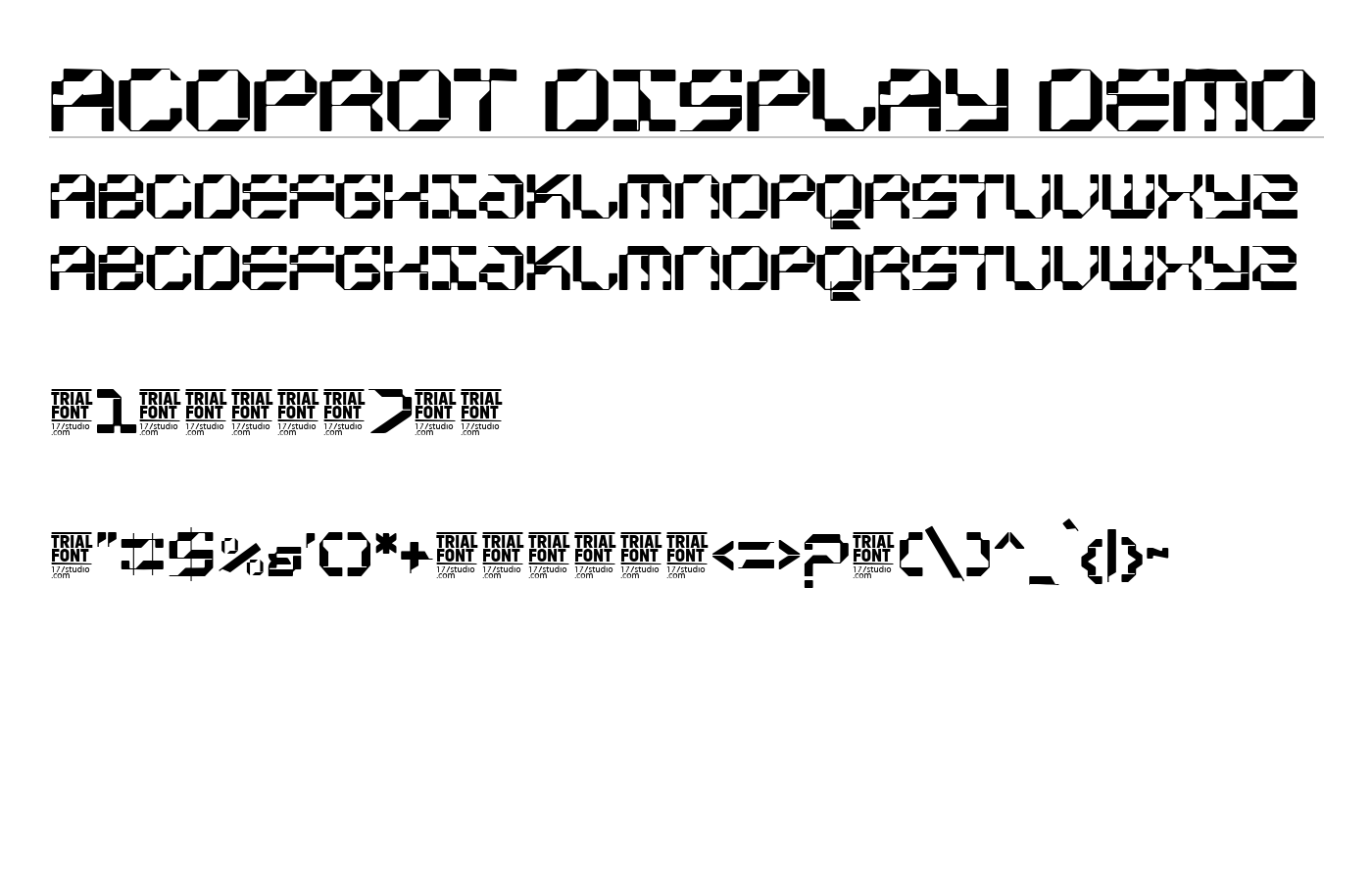 Acoprot Display Demo Font preview