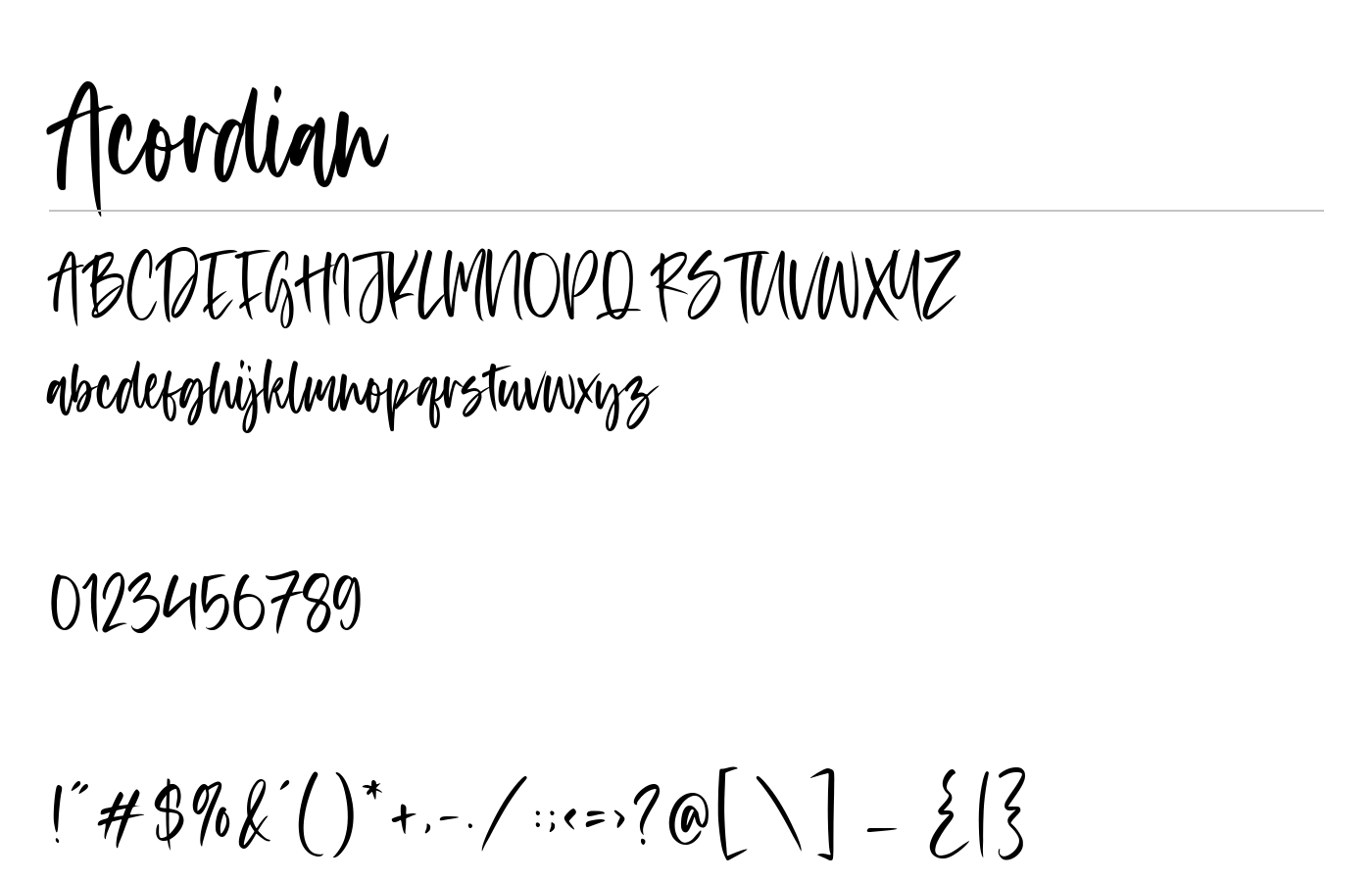 Acordian Font preview