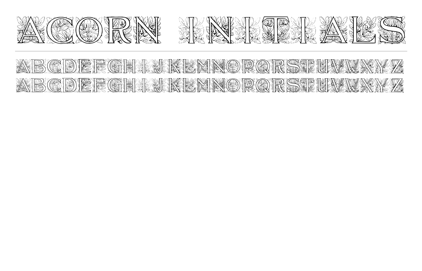 Acorn Initials Font preview