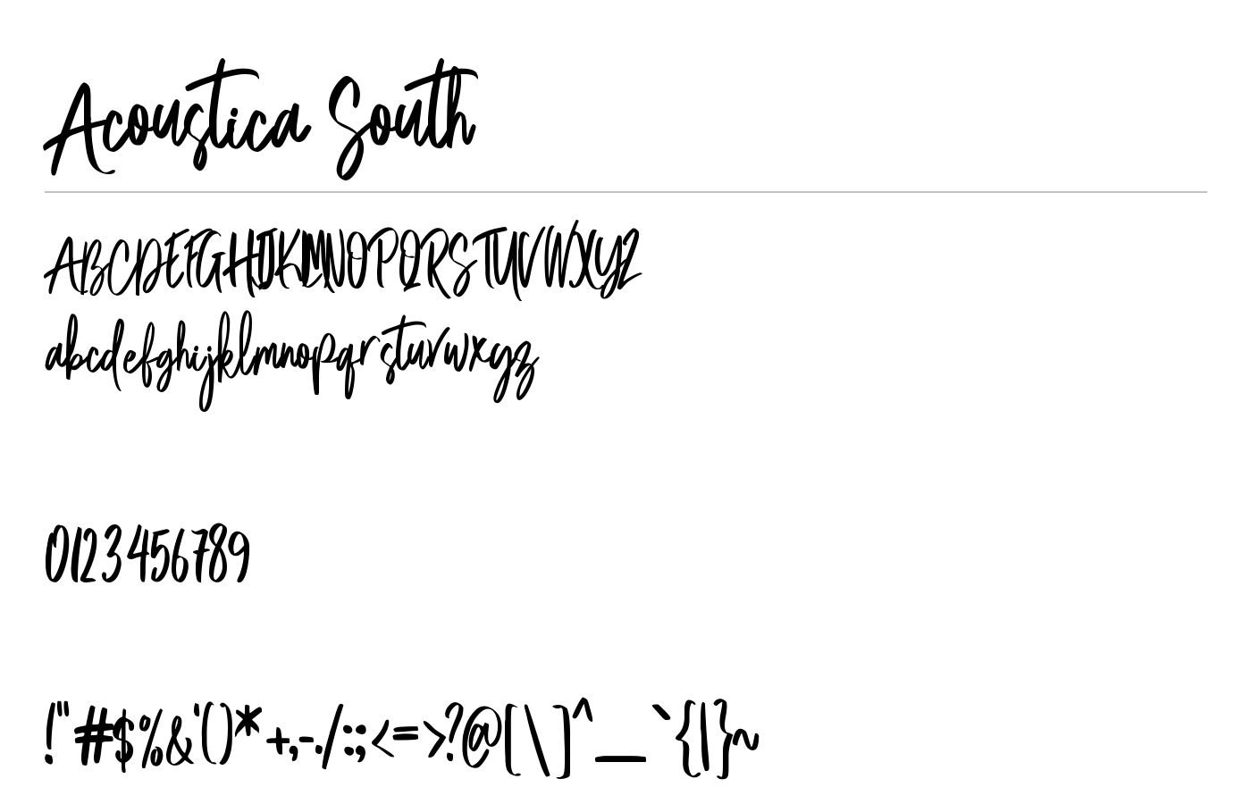 Acoustica South Font preview