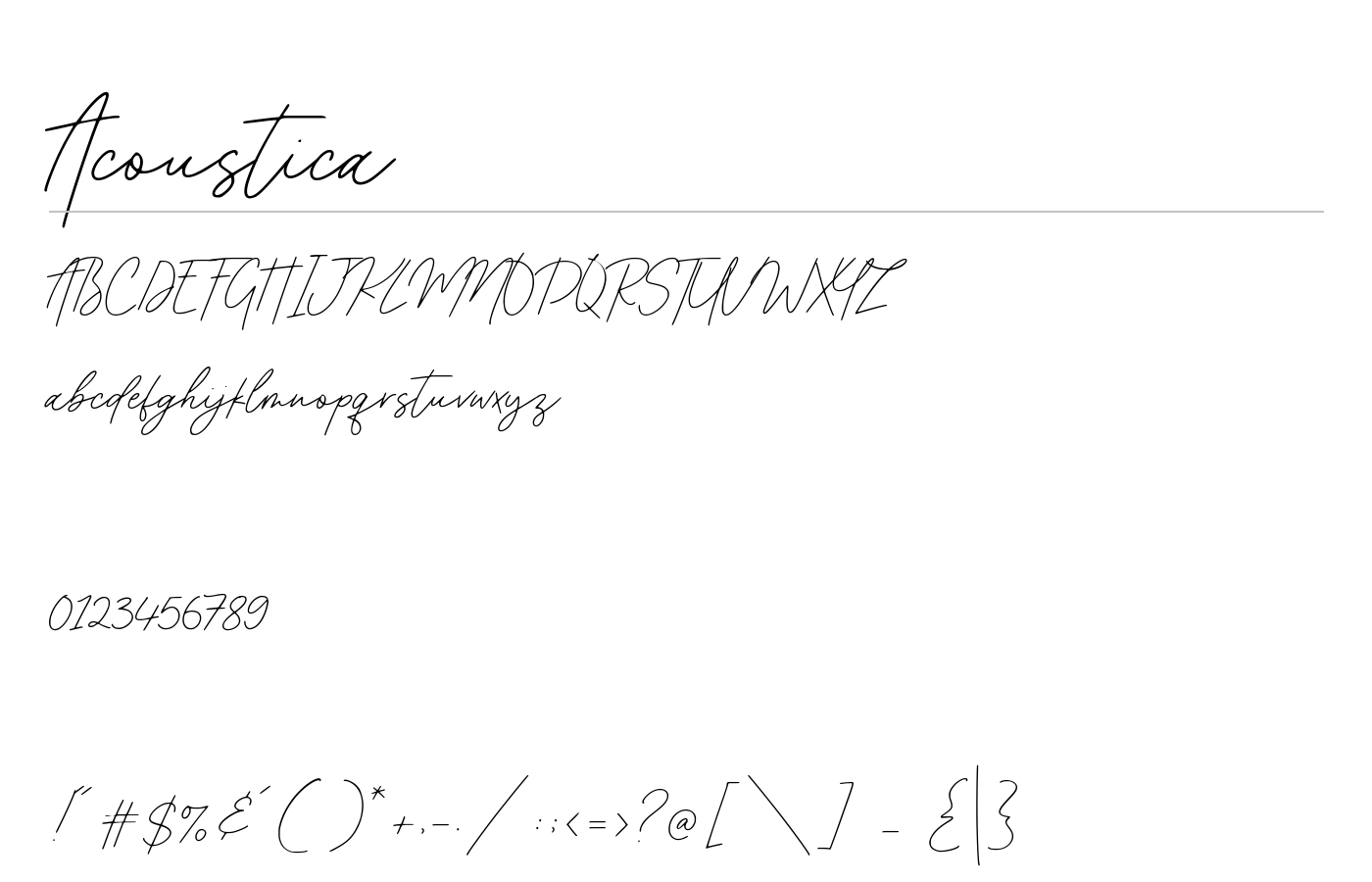 Acoustica Font preview