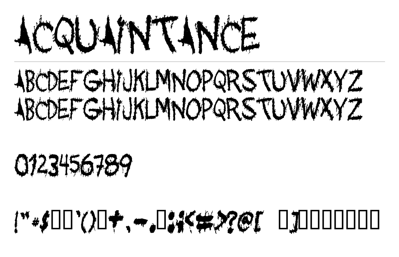 Acquaintance Font preview