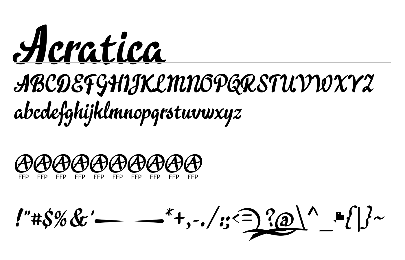 Acratica Font preview