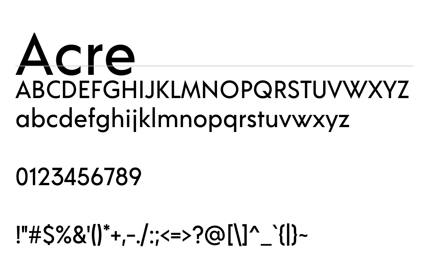 Acre Font preview