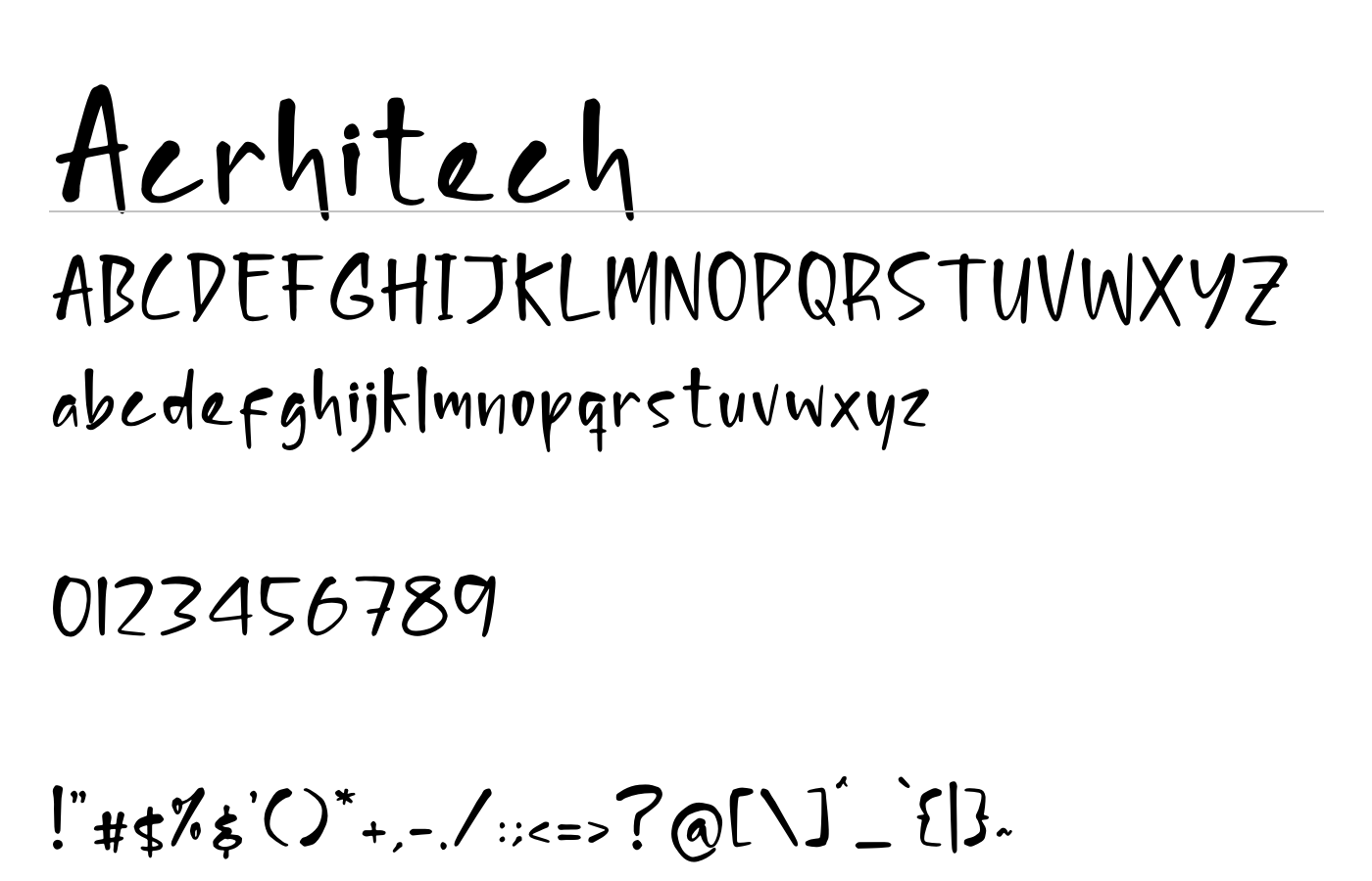 Acrhitech Font preview