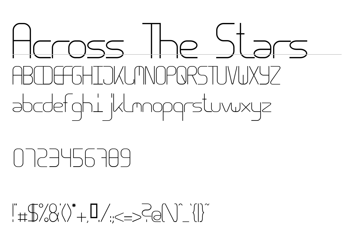 Across The Stars Font preview