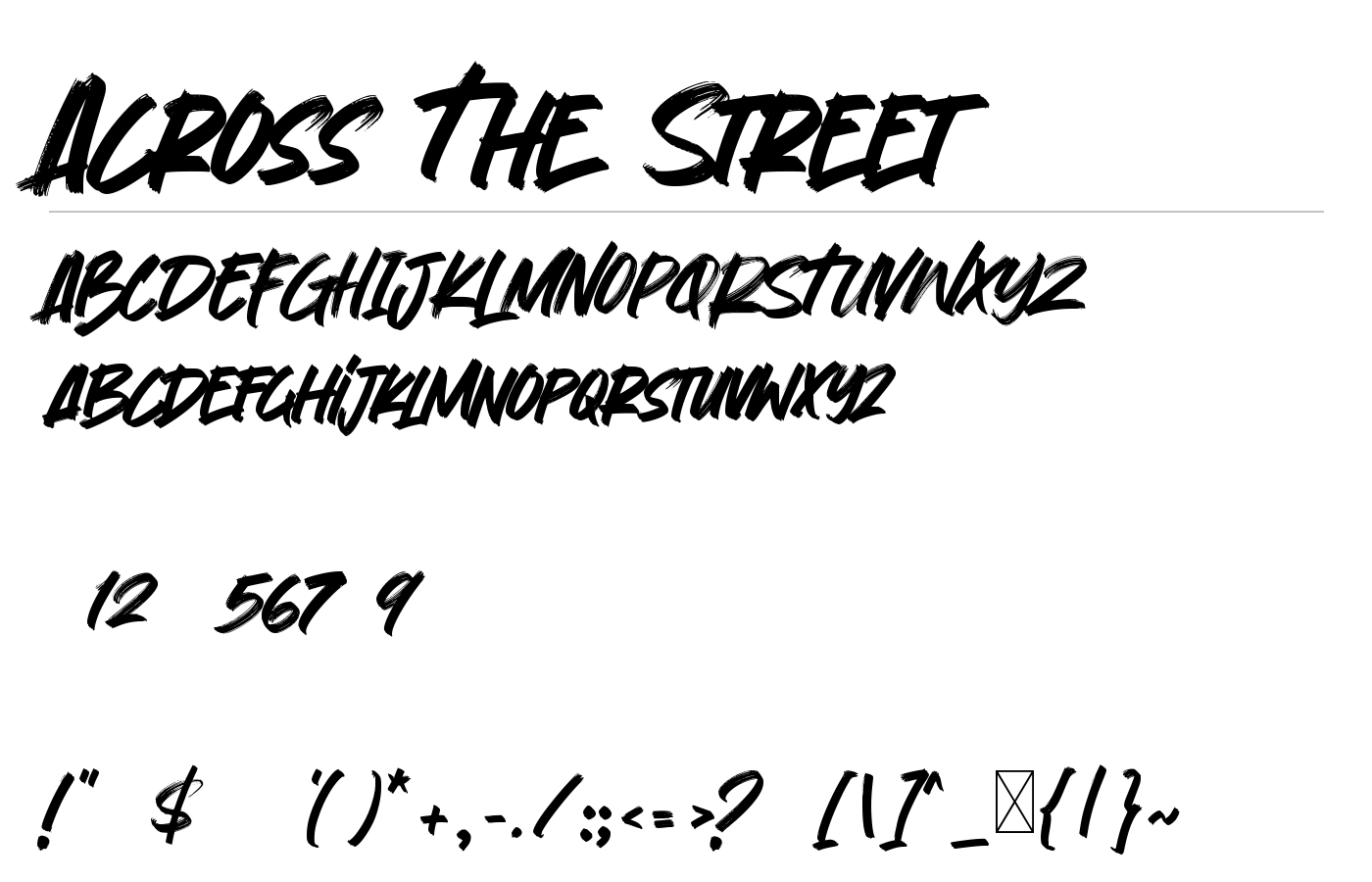 Across The Street Font preview