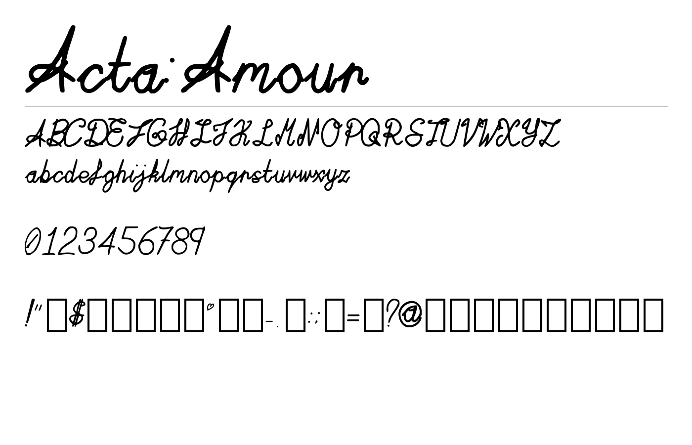 Acta:Amour Font preview